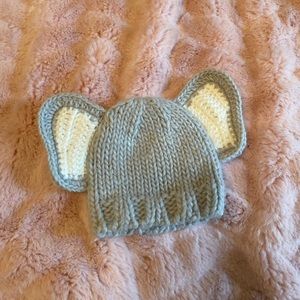 Knitted baby elephant hat